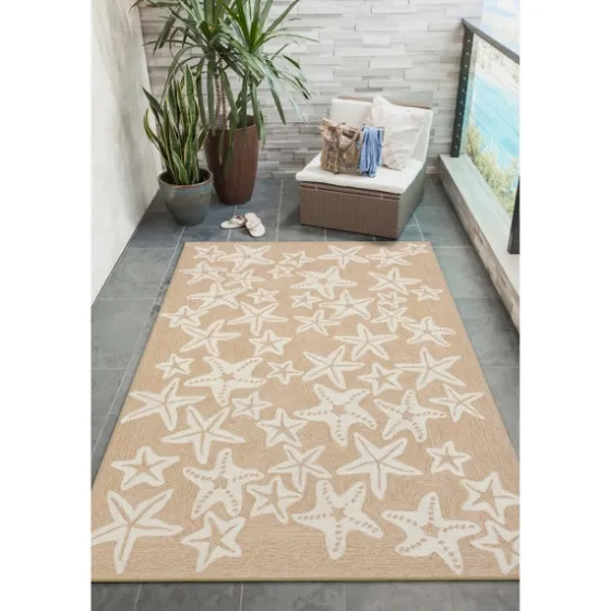 Neutral Starfish Outdoor Area Rug, 5X7-Kirkland's Home Cheap