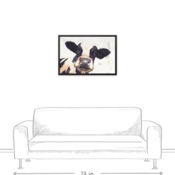 Neutral Staring Cow Framed Canvas Art Print-Kirkland's Home Discount