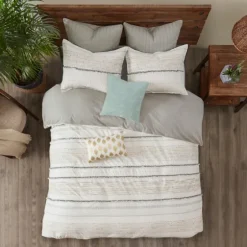 Neutral Stripe King 3-Pc. Comforter Set-Kirkland's Home Cheap