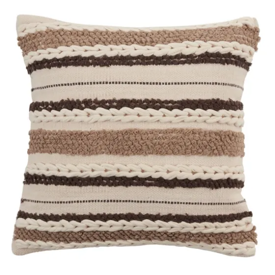 Neutral Striped Woven Square Throw Pillow-Kirkland's Home Clearance