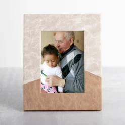 Neutral Two-Tone Faux Leather Picture Frame, 5X7-Kirkland's Home Cheap