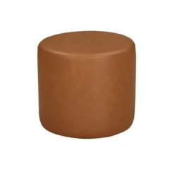Newton Carmel Faux Leather Cylinder Ottoman-Kirkland's Home Cheap