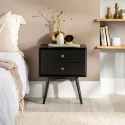Nightshade Mid Century Wooden Nightstand-Kirkland's Home Cheap