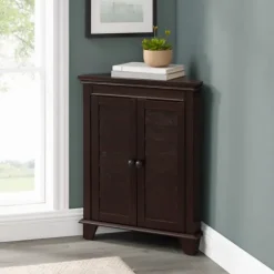 Nikki Dark Wooden Corner Cabinet-Kirkland's Home New