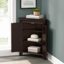 Nikki Dark Wooden Corner Cabinet-Kirkland's Home New