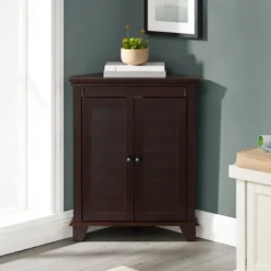 Nikki Dark Wooden Corner Cabinet-Kirkland's Home New