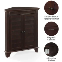 Nikki Dark Wooden Corner Cabinet-Kirkland's Home New