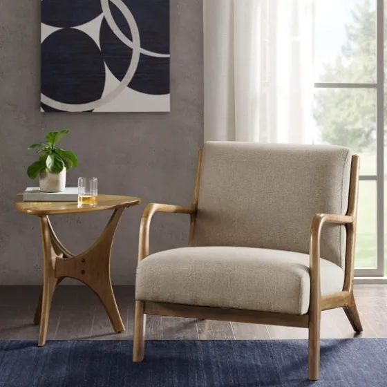 Nolan Cream Mid-Century Accent Chair-Kirkland's Home Hot