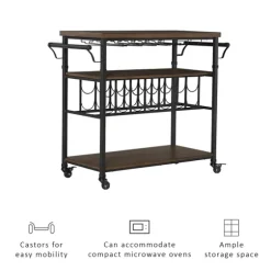 Norcross Industrial Rolling Bar Cart-Kirkland's Home Best Sale