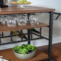 Norcross Industrial Rolling Bar Cart-Kirkland's Home Best Sale