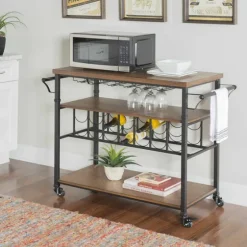 Norcross Industrial Rolling Bar Cart-Kirkland's Home Best Sale