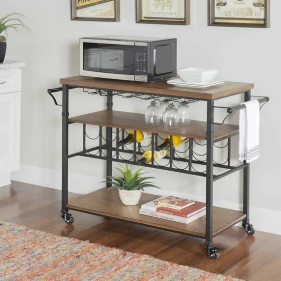 Norcross Industrial Rolling Bar Cart-Kirkland's Home Best Sale