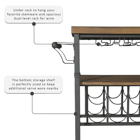 Norcross Industrial Rolling Bar Cart-Kirkland's Home Best Sale