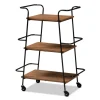Norris Walnut 3-Tier Mobile Bar Cart-Kirkland's Home Online