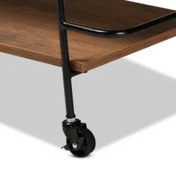 Norris Walnut 3-Tier Mobile Bar Cart-Kirkland's Home Online