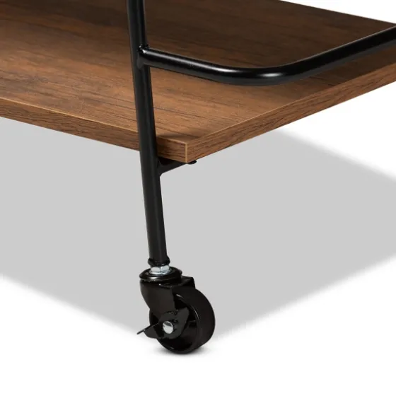 Norris Walnut 3-Tier Mobile Bar Cart-Kirkland's Home Online