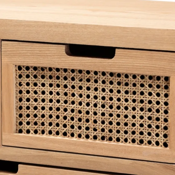 Oak And Rattan 4-Drawer Chest-Kirkland's Home Shop
