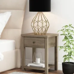 Oak Bailie Wooden Side Table-Kirkland's Home New