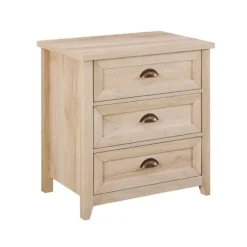 Oak Bronze Cupped Handle Nightstand-Kirkland's Home Shop