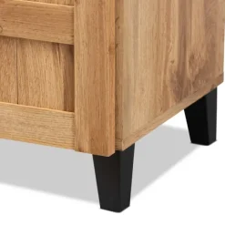 Oak 2-Door Grid Shoe Storage Cabinet-Kirkland's Home Store
