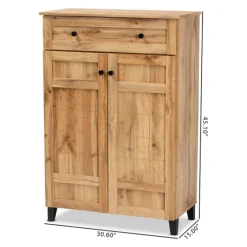 Oak 2-Door Grid Shoe Storage Cabinet-Kirkland's Home Store
