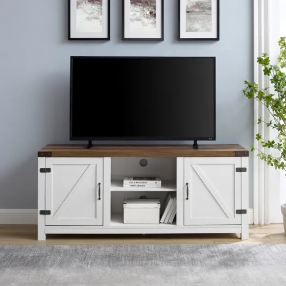Oak Farmhouse Double Door Tv Stand-Kirkland's Home Best