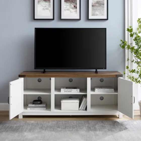 Oak Farmhouse Double Door Tv Stand-Kirkland's Home Best