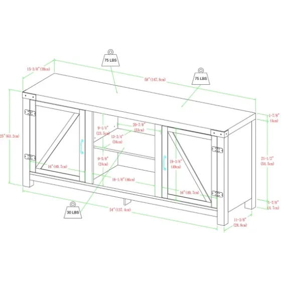 Oak Farmhouse Double Door Tv Stand-Kirkland's Home Best