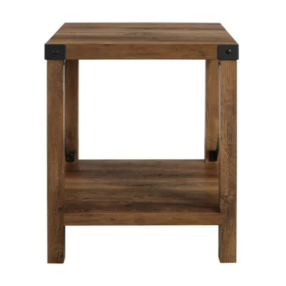 Oak Industrial X-Frame Accent Table-Kirkland's Home Flash Sale