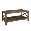 Oak Industrial X-Frame Coffee Table-Kirkland's Home Fashion