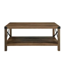 Oak Industrial X-Frame Coffee Table-Kirkland's Home Fashion