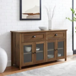 Oak Rustic Glass Front Sideboard-Kirkland's Home Flash Sale