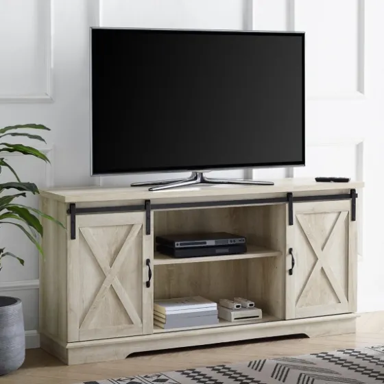 Oak Sliding Barn Door Tv Stand-Kirkland's Home Best Sale
