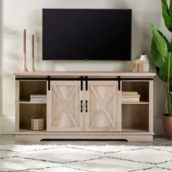 Oak Sliding Barn Door Tv Stand-Kirkland's Home Best Sale