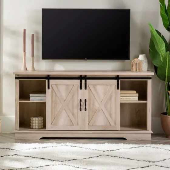 Oak Sliding Barn Door Tv Stand-Kirkland's Home Best Sale