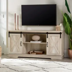 Oak Sliding Barn Door Tv Stand-Kirkland's Home Best Sale