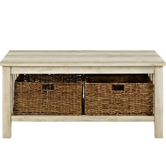 Oak Traditional Wooden Basket Coffee Table-Kirkland's Home Clearance