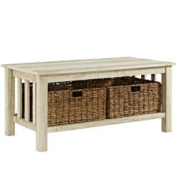 Oak Traditional Wooden Basket Coffee Table-Kirkland's Home Clearance