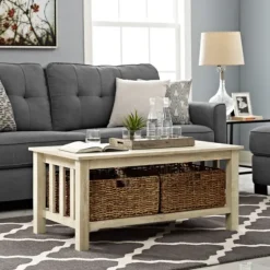 Oak Traditional Wooden Basket Coffee Table-Kirkland's Home Clearance