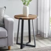 Oak Urban Rustic Round Accent Table-Kirkland's Home New