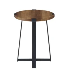 Oak Urban Rustic Round Accent Table-Kirkland's Home New
