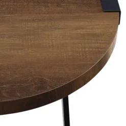Oak Urban Rustic Round Accent Table-Kirkland's Home New