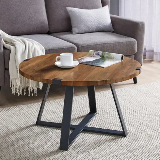 Oak Urban Rustic Round Coffee Table-Kirkland's Home Shop