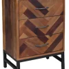 Oak Wood Chevron 3-Drawer Nightstand-Kirkland's Home Clearance