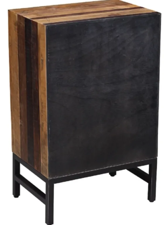Oak Wood Chevron 3-Drawer Nightstand-Kirkland's Home Clearance