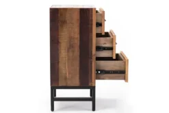 Oak Wood Chevron 3-Drawer Nightstand-Kirkland's Home Clearance