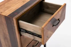 Oak Wood Chevron 3-Drawer Nightstand-Kirkland's Home Clearance
