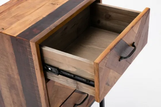 Oak Wood Chevron 3-Drawer Nightstand-Kirkland's Home Clearance