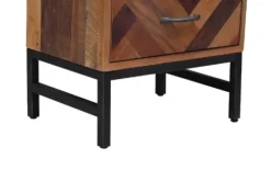 Oak Wood Chevron 3-Drawer Nightstand-Kirkland's Home Clearance