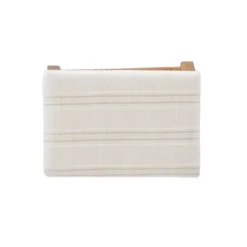 Oak Wood Counter Stool With Beige Striped Cushion-Kirkland's Home Flash Sale